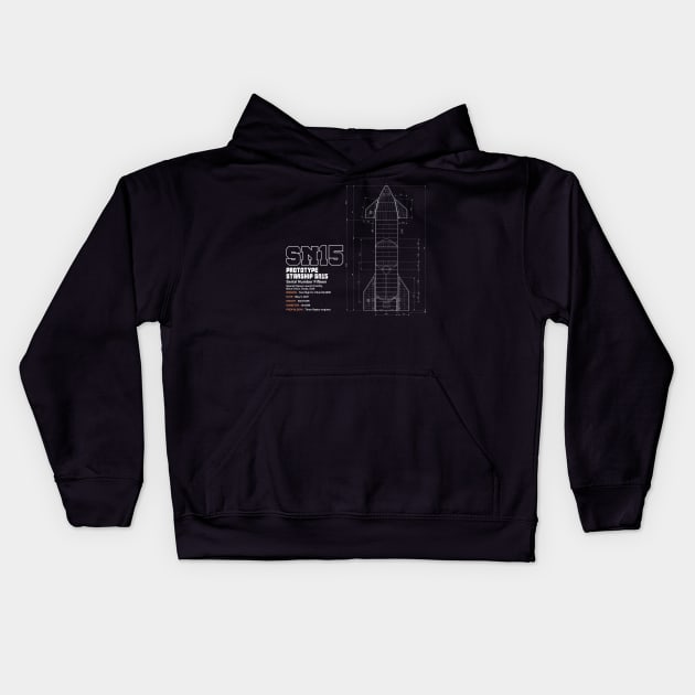 SpaceX Starship SN15 plans Kids Hoodie by Soulcatcher